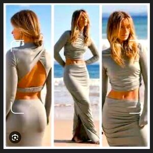 NWT Free-est Cierra Skirt Set Free People Burgundy Large